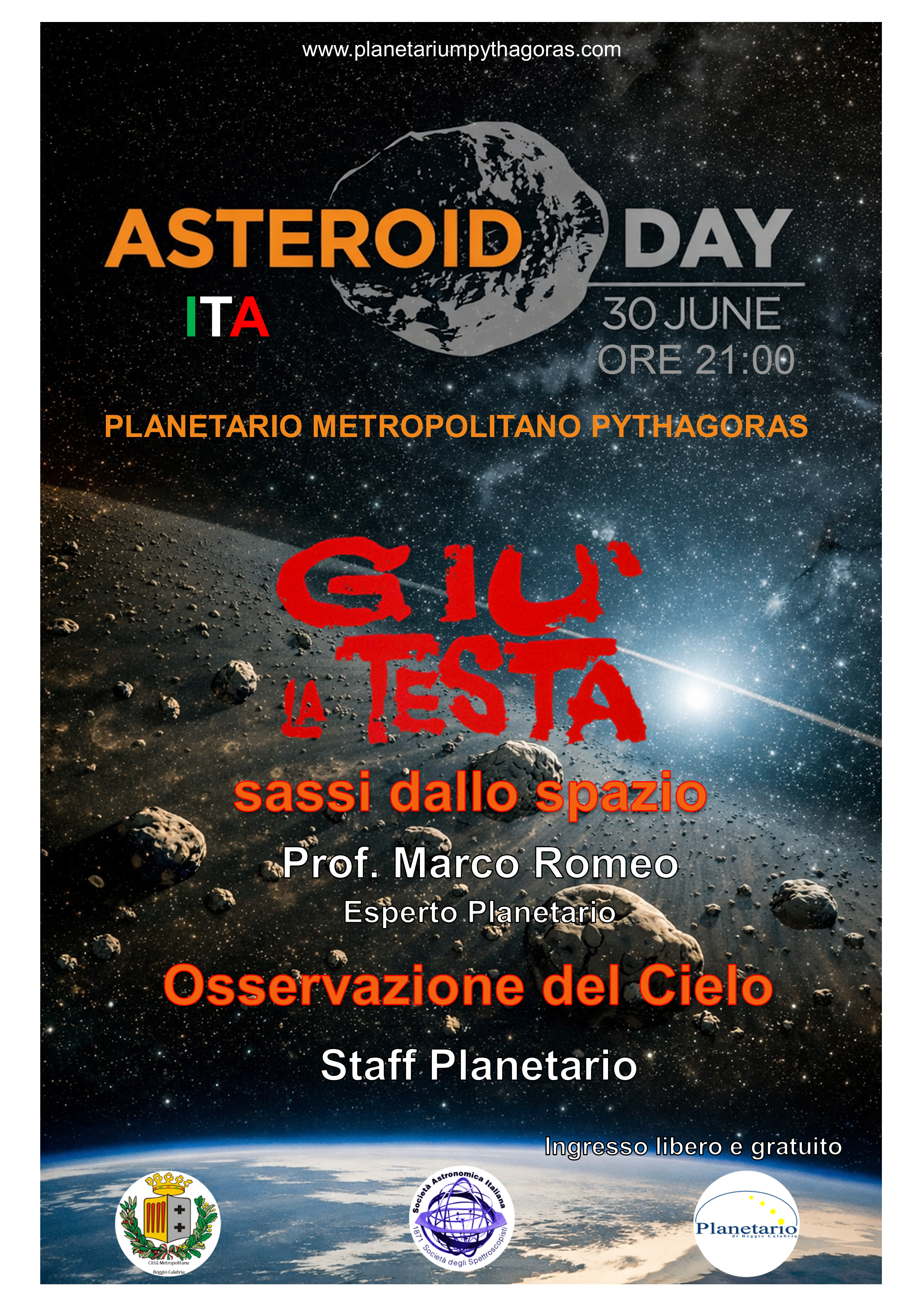 Immagine di copertina per Marted� 30 giugno 2026 al Planetarium Pythagoras la XII edizione dell\'Asteroid Day