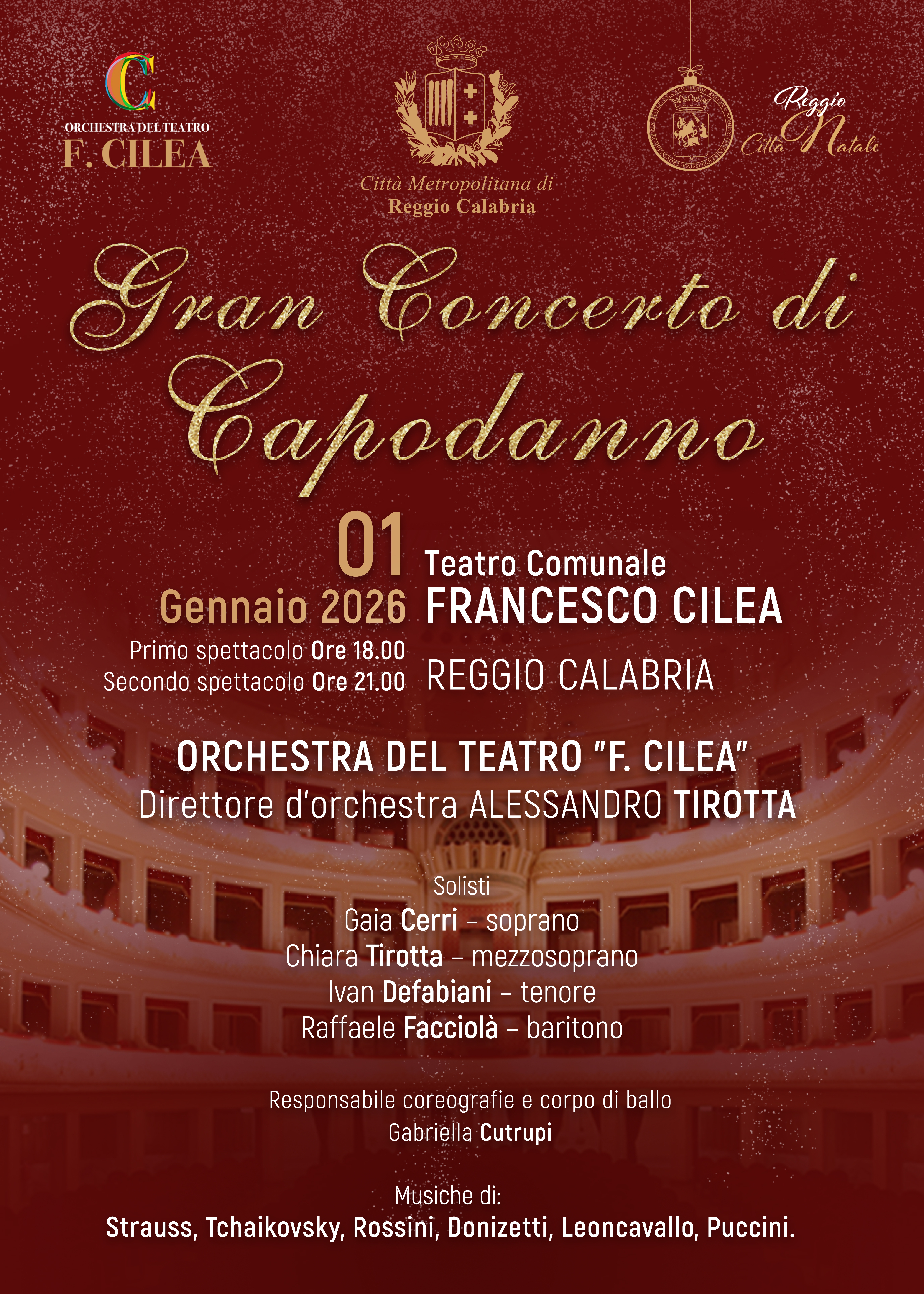 Gran Concerto di Capodanno 2026: la Citt� Metropolitana raddoppia e inaugura il nuovo anno al Teatro \