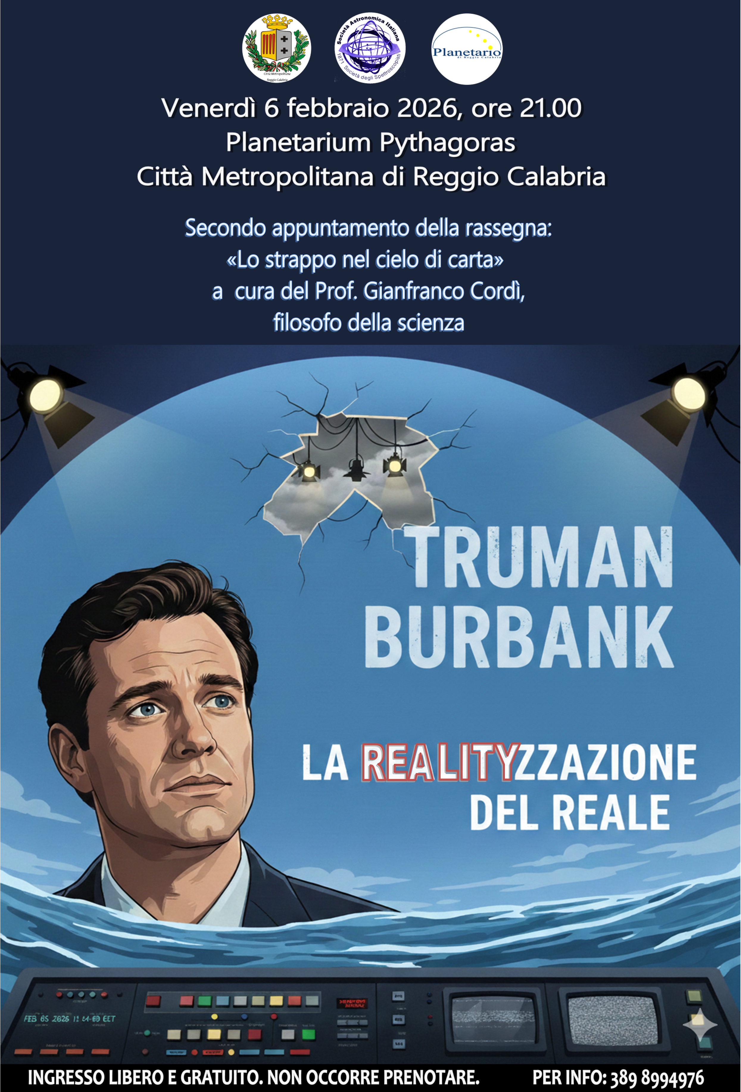 Venerd� 6 febbraio al Planetarium Pythagoras della Citt� Metropolitana \